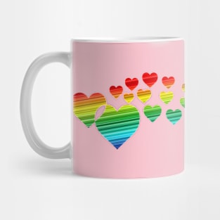 Loving Wave of Rainbow Hearts Mug